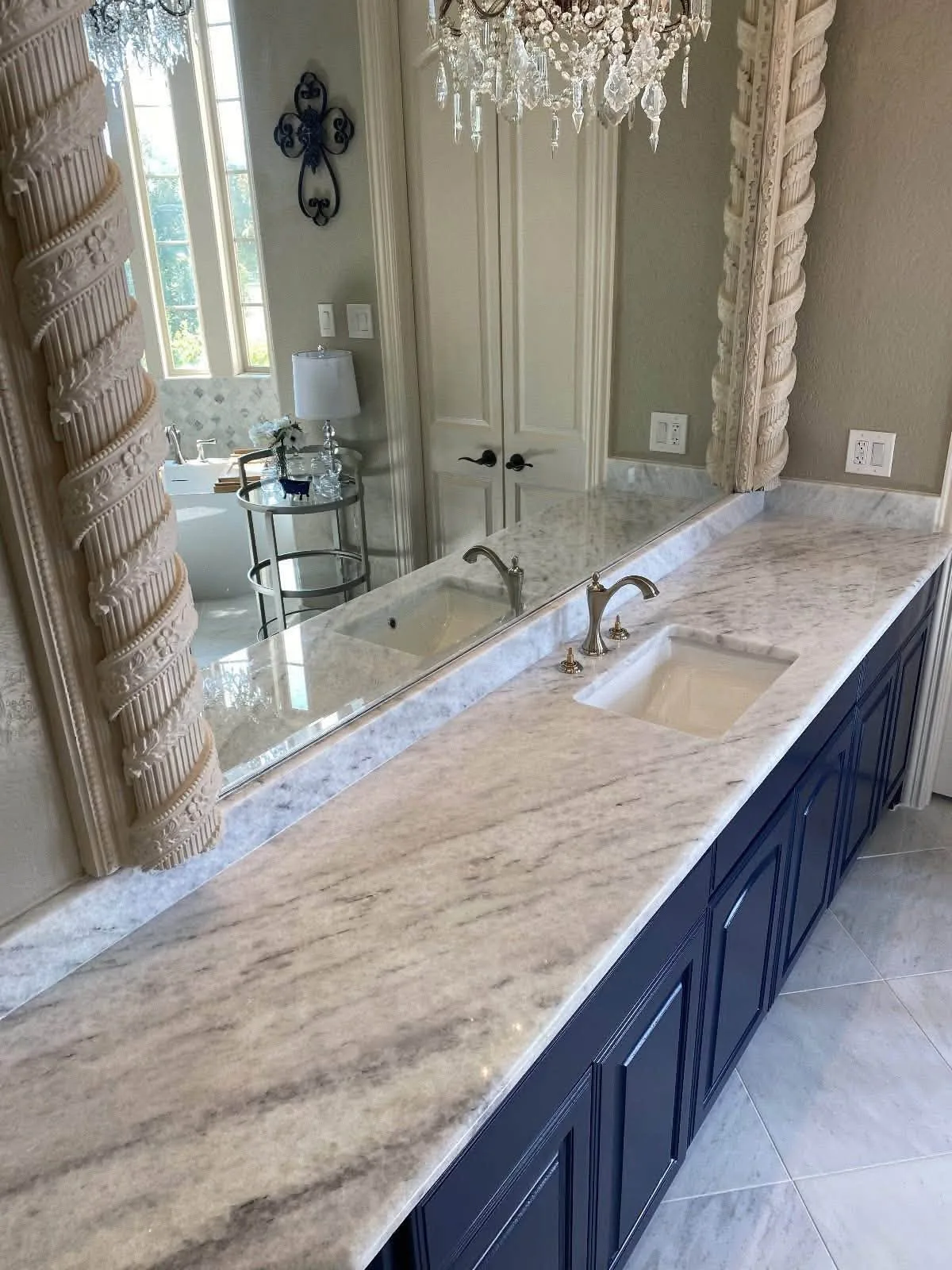 Marble double vanity top — Bathroom